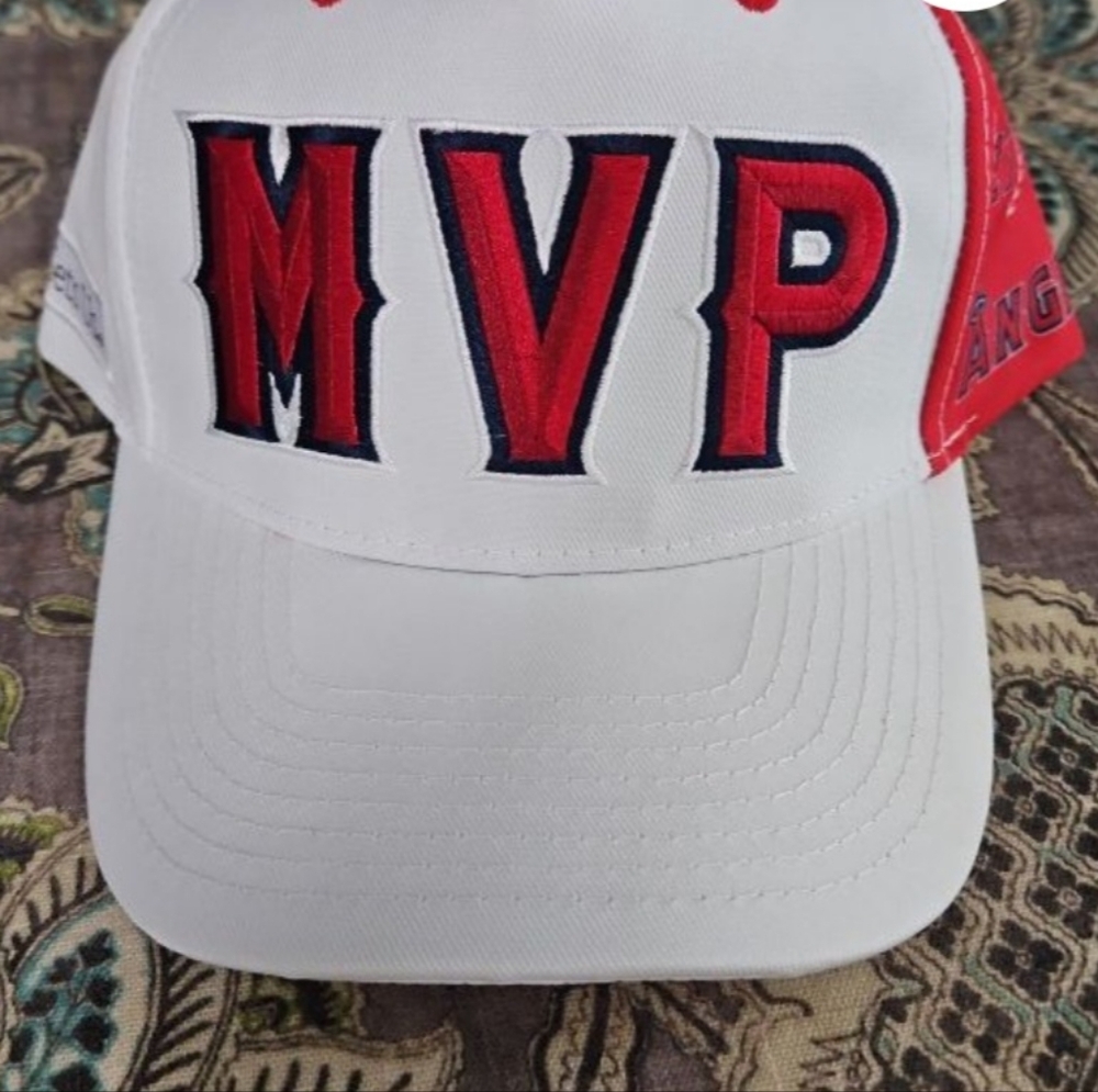 LAA Angels White adjustable MLB MVP cap new